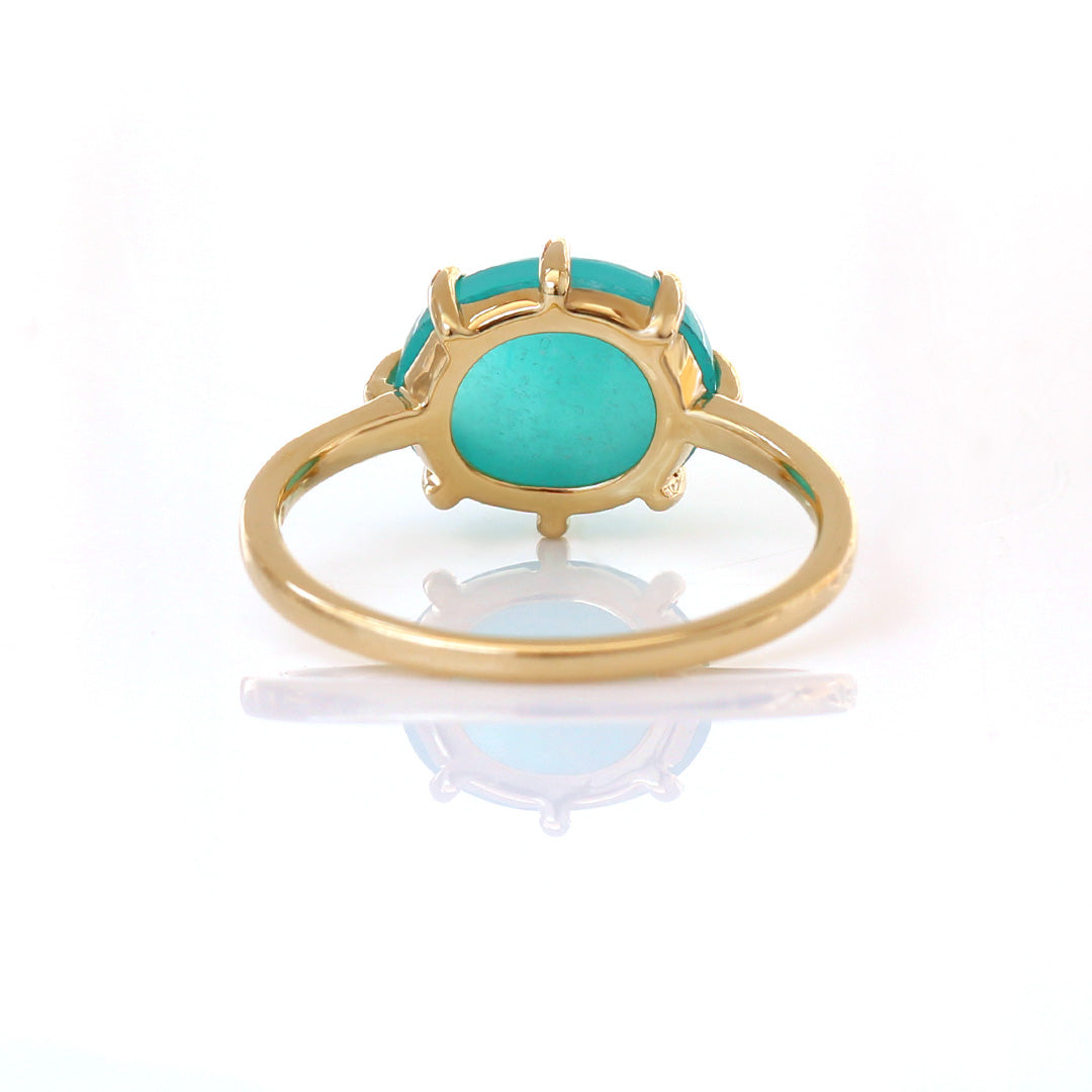 アマゾナイト(ペルー産)K18/PTリング・セパージュ