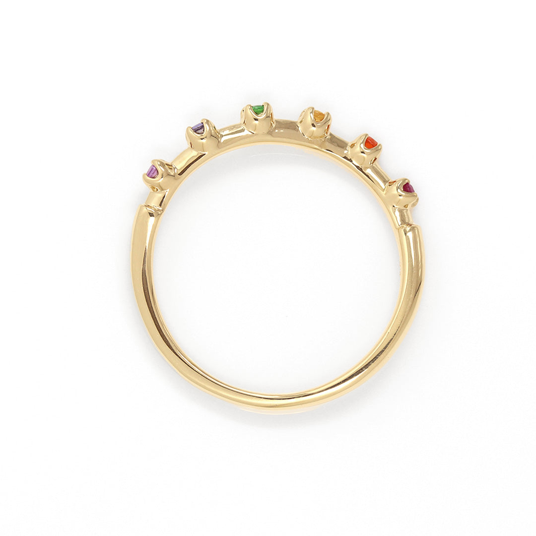 【即日発送】マルチカラージュエル K18リング・デリヴレール