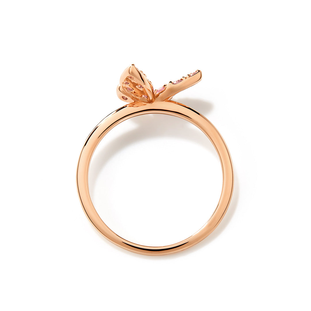 【4/30まで期間限定】ピンクトルマリン K18/K10リング・ブーケパピヨンS