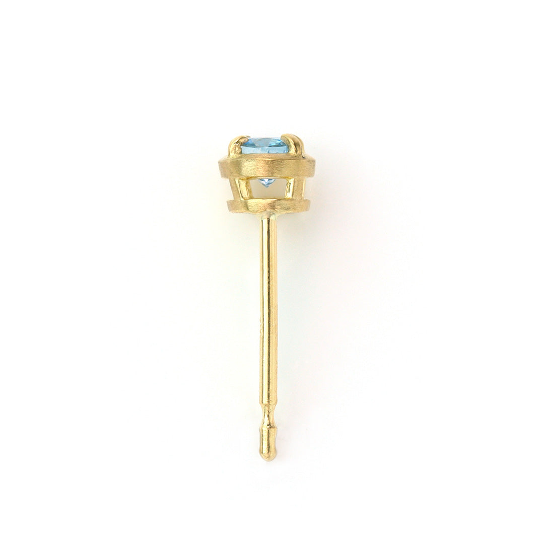 アクアマリン K10/K18/PTピアス(片耳)・セルマン
