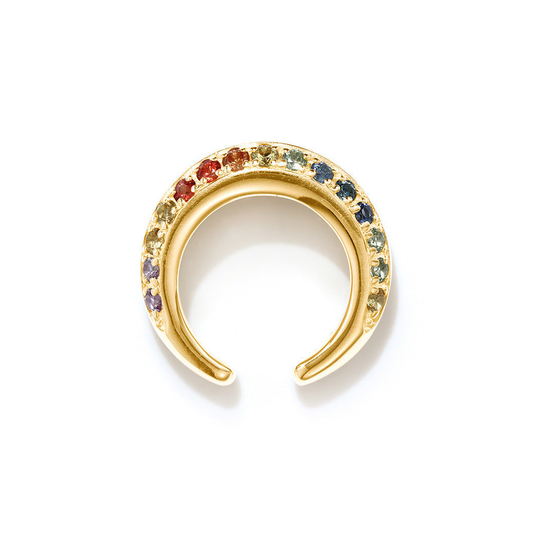 マルチカラーサファイア K18イヤーカフ(片耳)・トパネールメレ