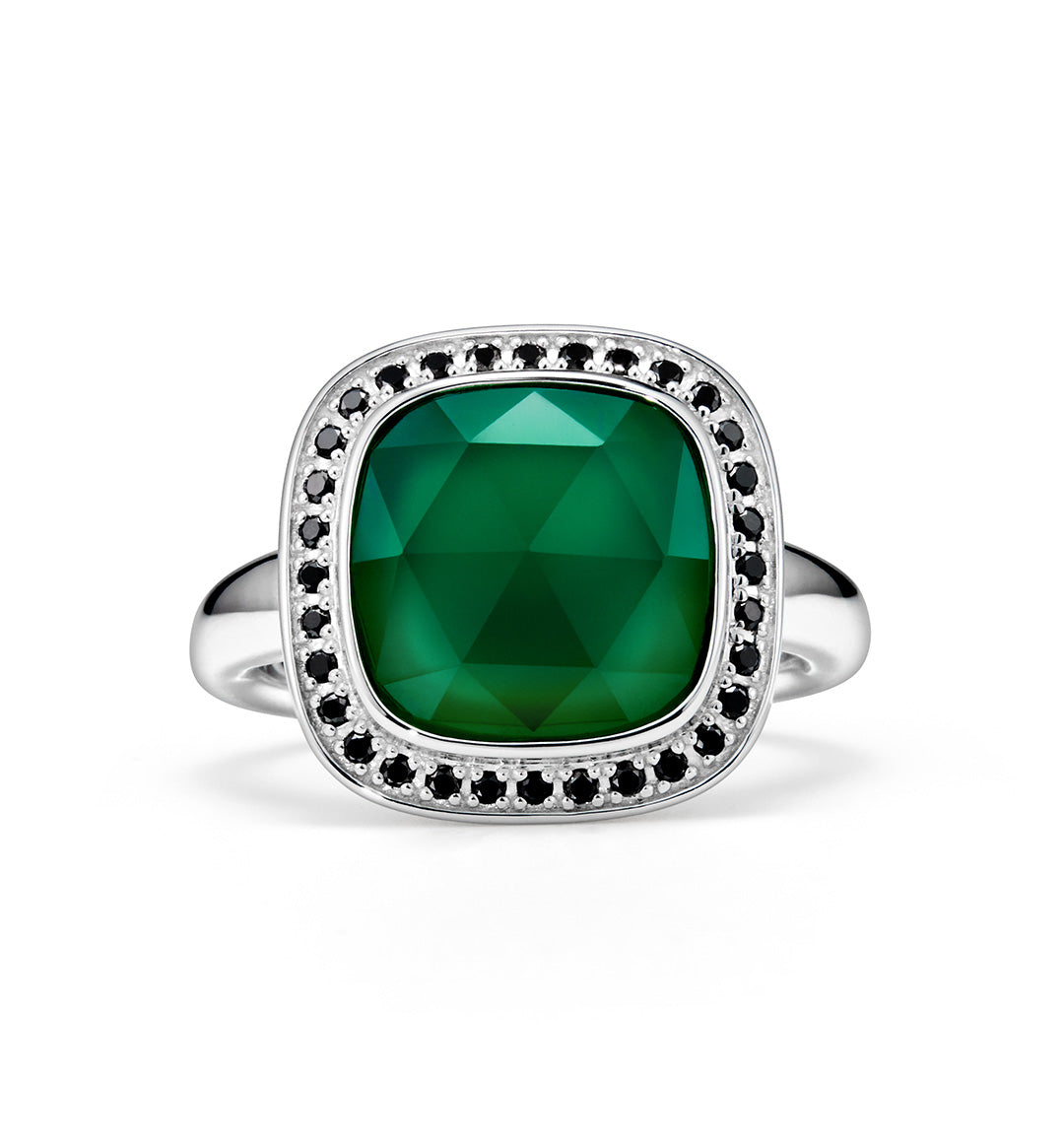 【即日発送】3カラーストーン×ブラックダイヤ SV925 リング・ジオメアヘイロー