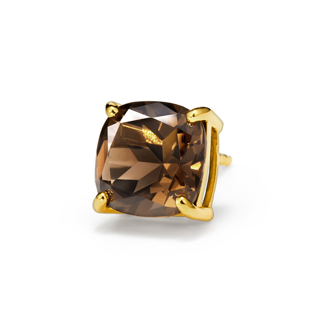 【即日発送】スモーキークォーツ シルバー925/K18ピアス(片耳)・セラムL