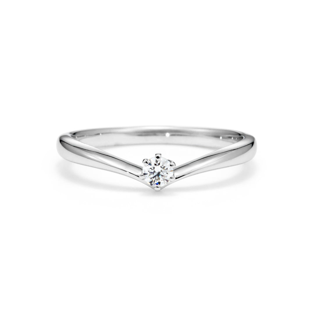 ダイヤモンド K18/PTリング・テュリプ