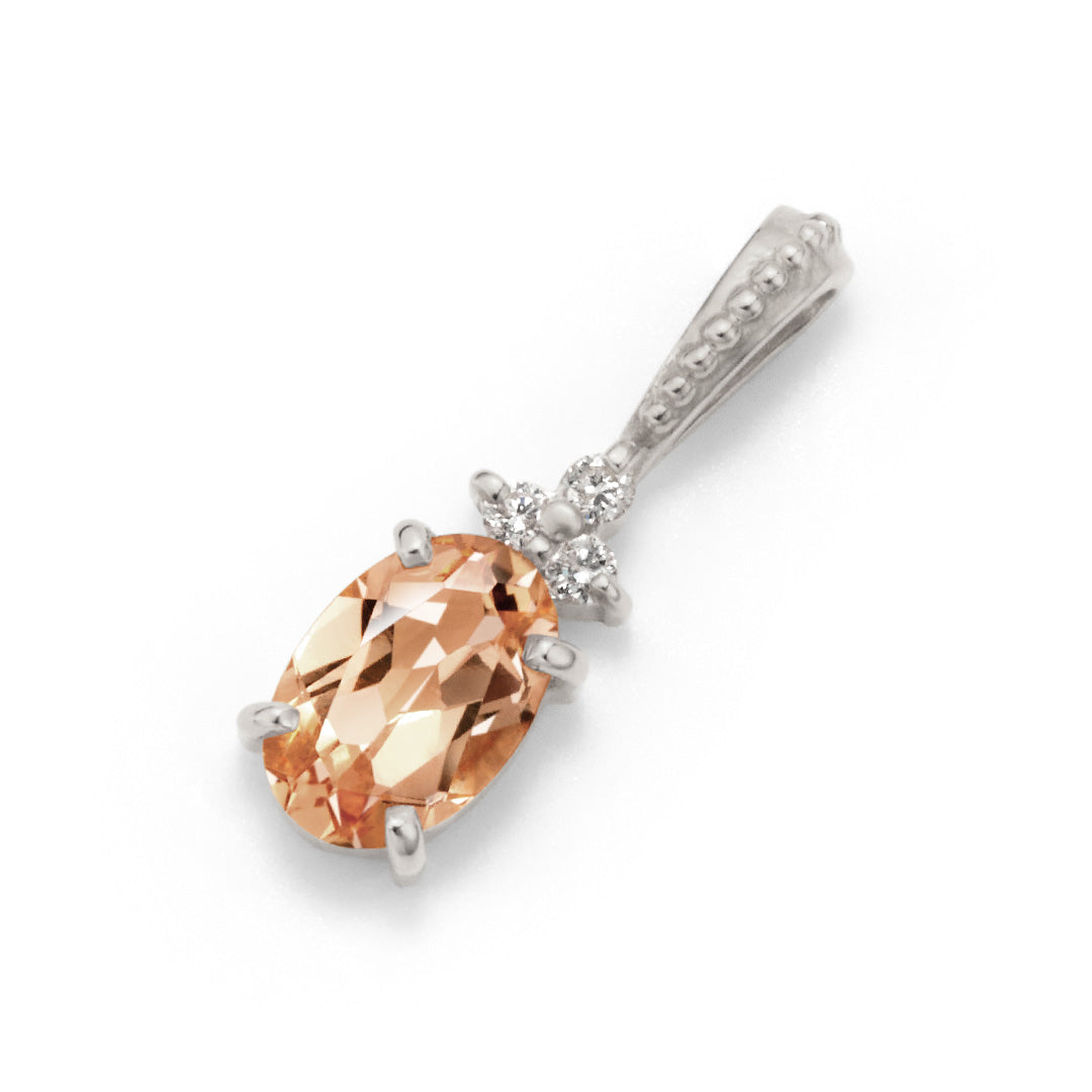 【即日発送】インペリアルトパーズ(ブラジル産)×ダイヤモンド K10/K18/PTペンダントトップ・フラヴィ