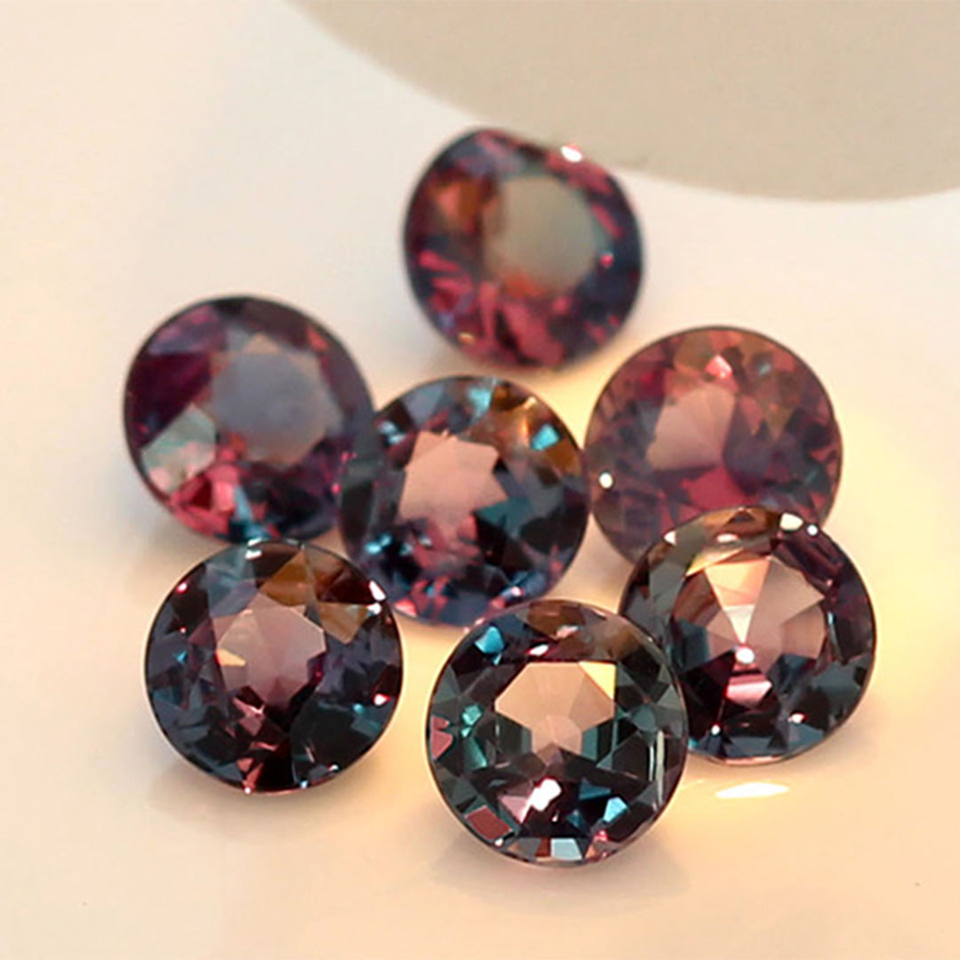 ベキリーブルーガーネット×アレキサンドライト K18/PT(片耳)ピアス・グラース