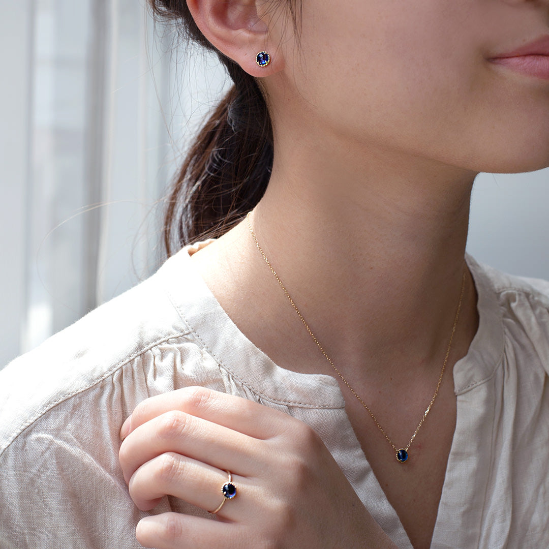 【在庫限り・即日発送】カイヤナイト K10ピアス・エキューム