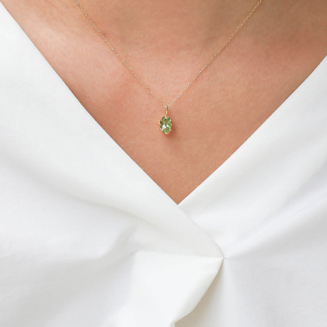 グリーントルマリン(コンゴ産) K18ペンダントトップ・セパージュ