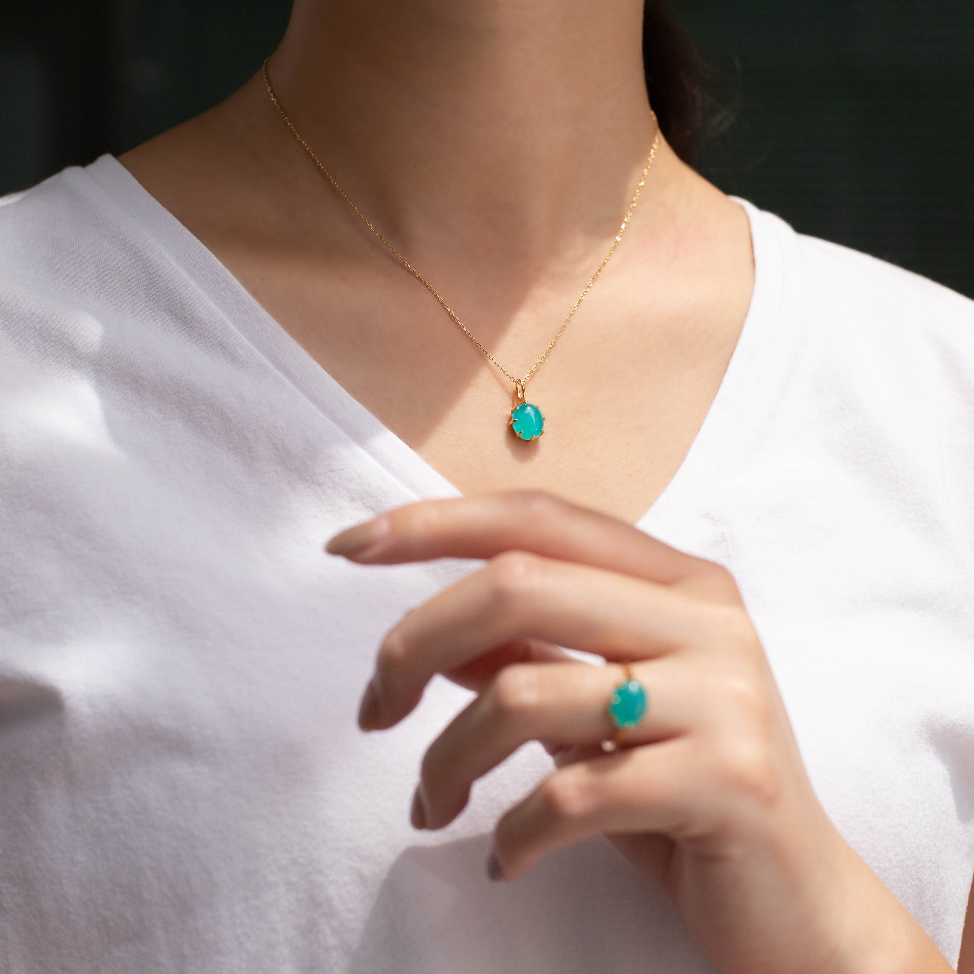 アマゾナイト(ペルー産)K18/PTペンダントトップ・セパージュ