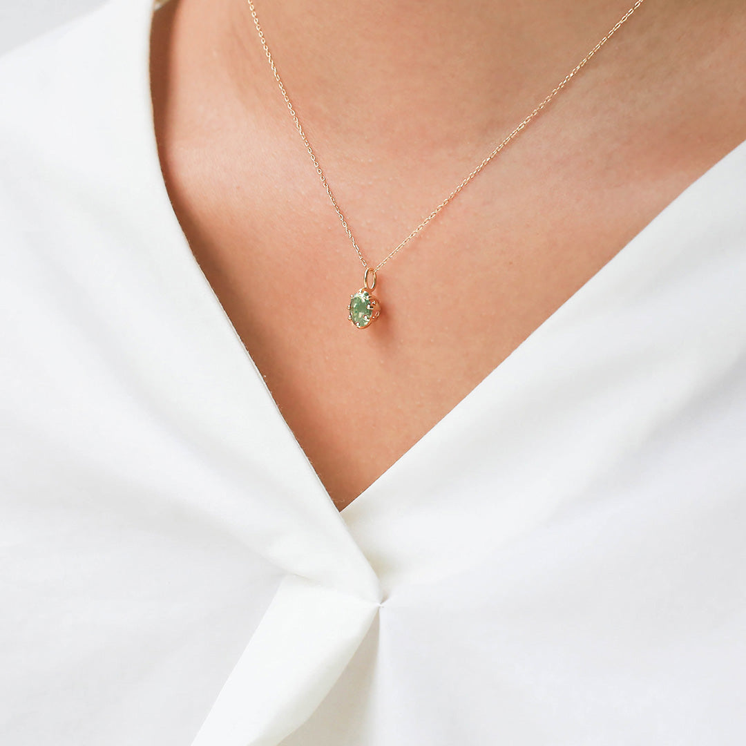 グリーントルマリン(コンゴ産) K18ペンダントトップ・セパージュ