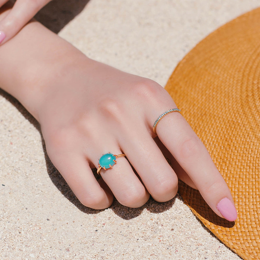 アマゾナイト(ペルー産)K18/PTリング・セパージュ