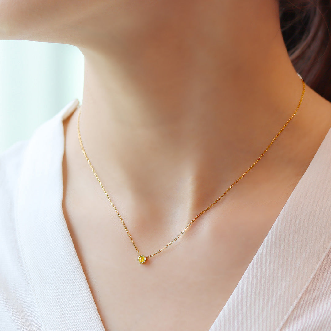 イエローダイヤモンド K18/PTネックレス・アン
