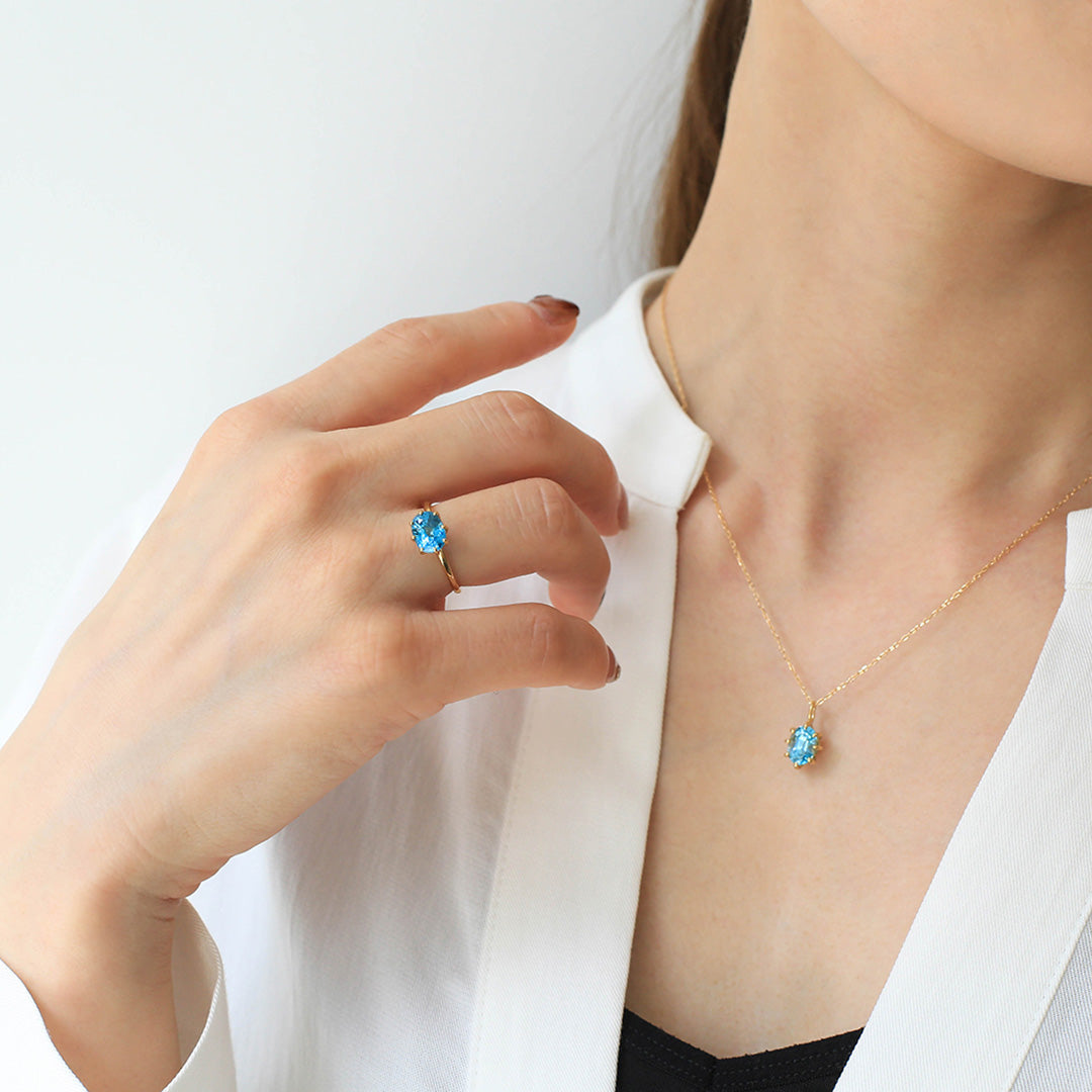 ブルージルコン K10/K18/PTリング・セパージュ