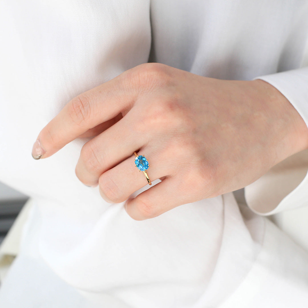 ブルージルコン K10/K18/PTリング・セパージュ