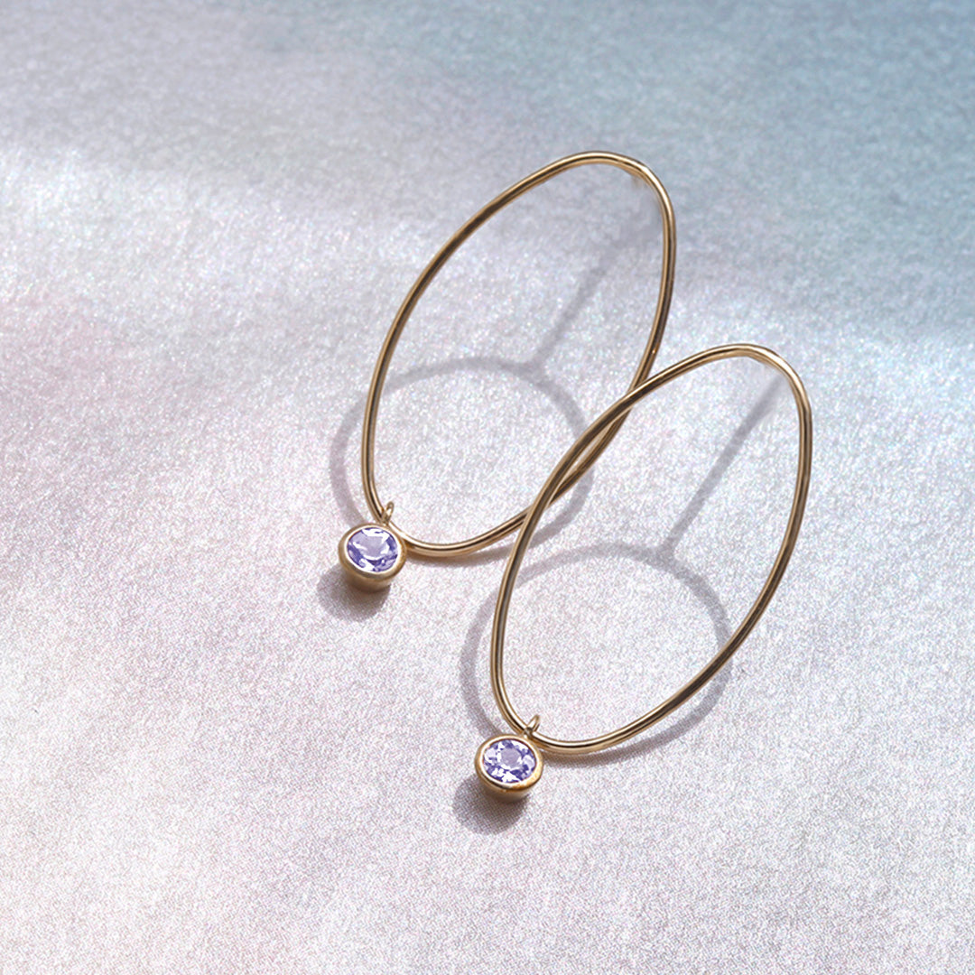 【在庫限り・即日発送】タンザナイトK10ピアス・エリプス