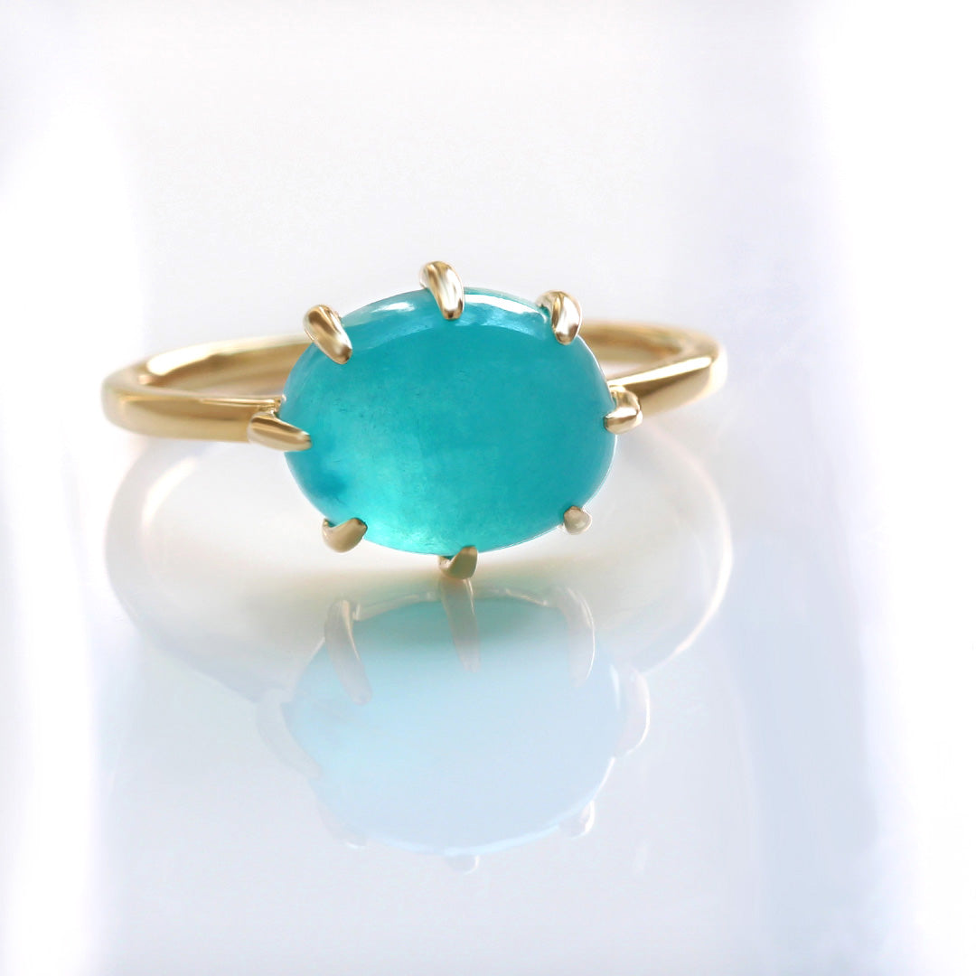 アマゾナイト(ペルー産)K18/PTリング・セパージュ