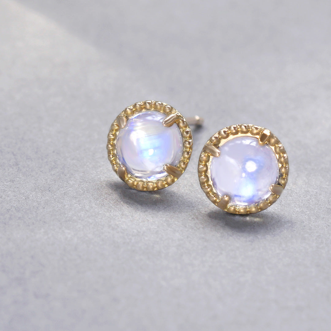 【在庫限り・即日発送】ブルームーンストーン×K10ピアス・エキューム