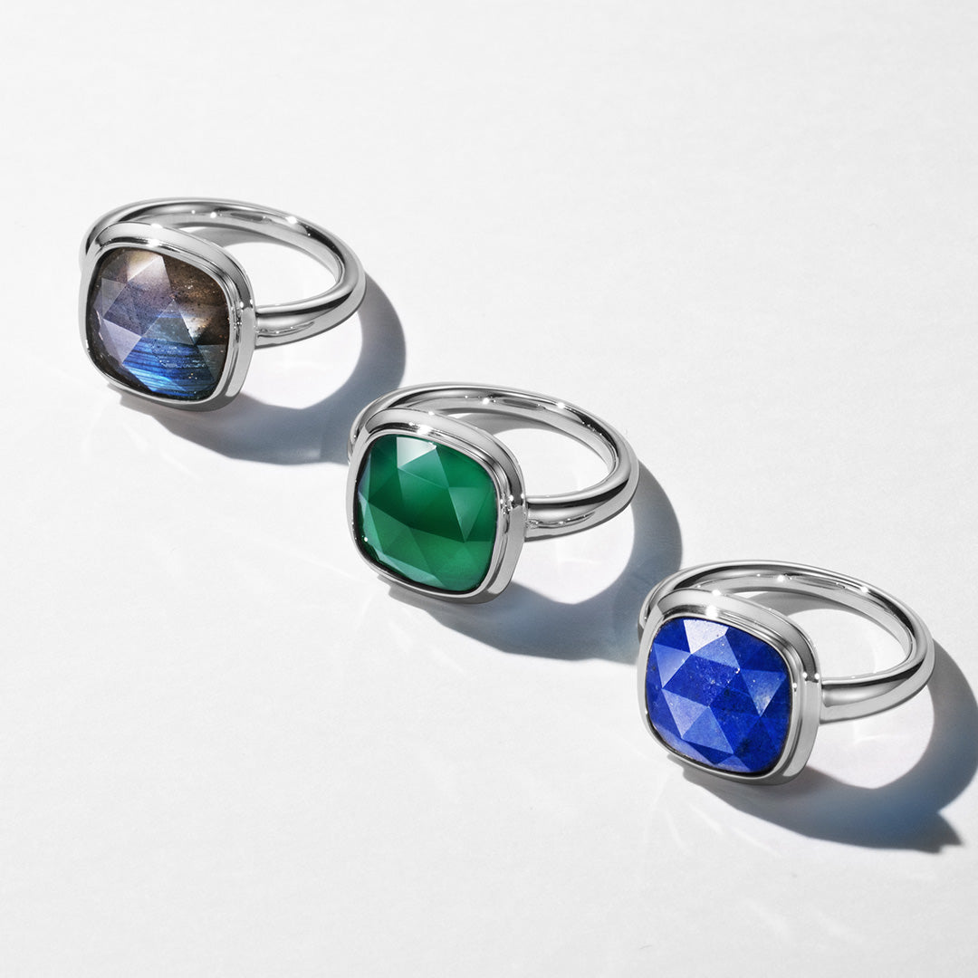 【即日発送】3カラーストーン SV925リング・ジオメア