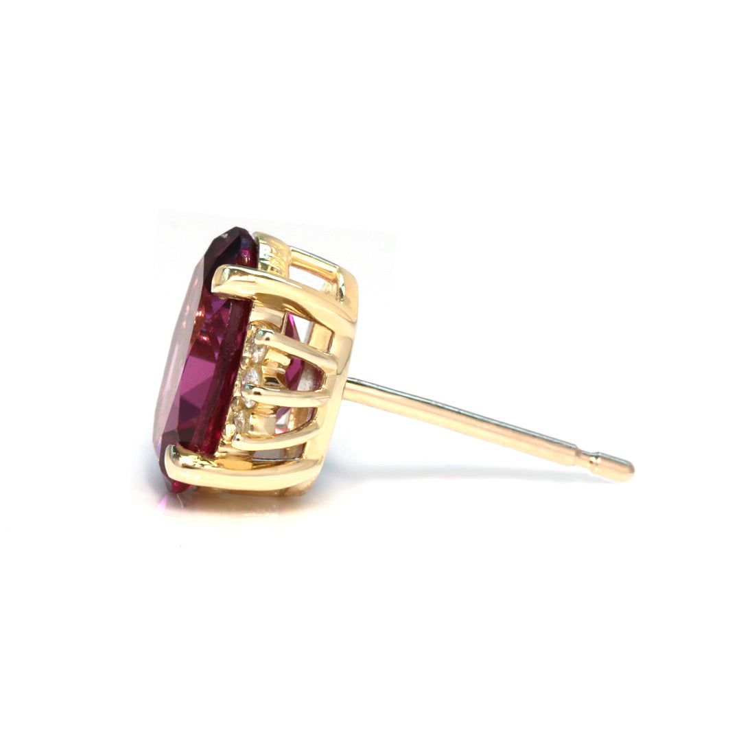 【即日発送】ロードライトガーネット×ダイヤモンド K10ピアス(片耳)・オルシェ