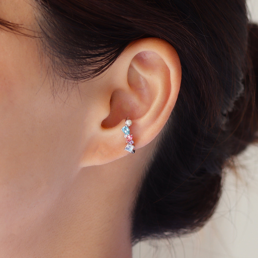 マルチカラージュエル K10/イヤーカフ(片耳)・スノールナコフレ