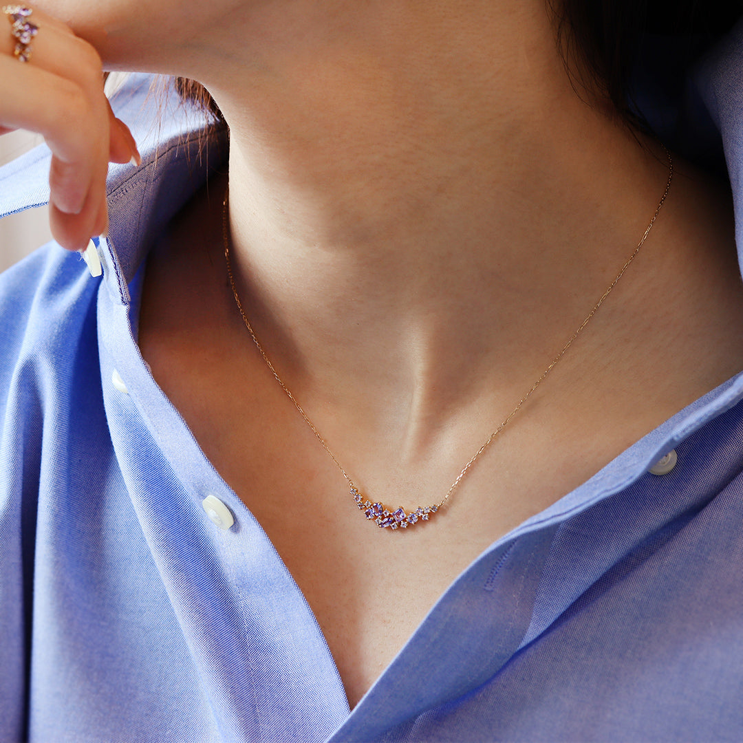 【在庫限り・即日発送】タンザナイト K10/K18/PTネックレス・ソワーニュコフレ