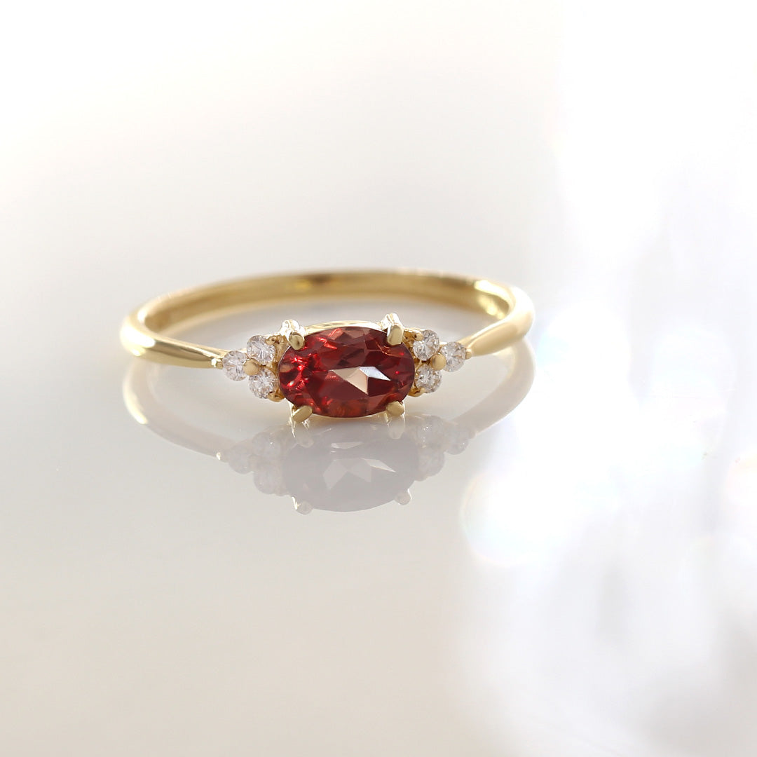 カラーチェンジガーネット×ダイヤモンド K10/K18/PTリング・フラヴィ