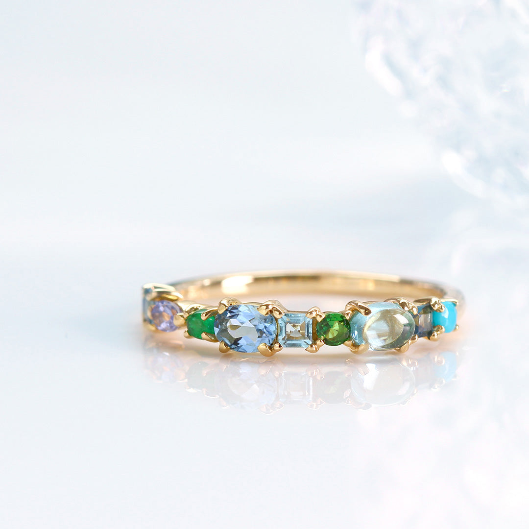 マルチカラージュエル K10/K18/PTリング・オーシャンパフメ