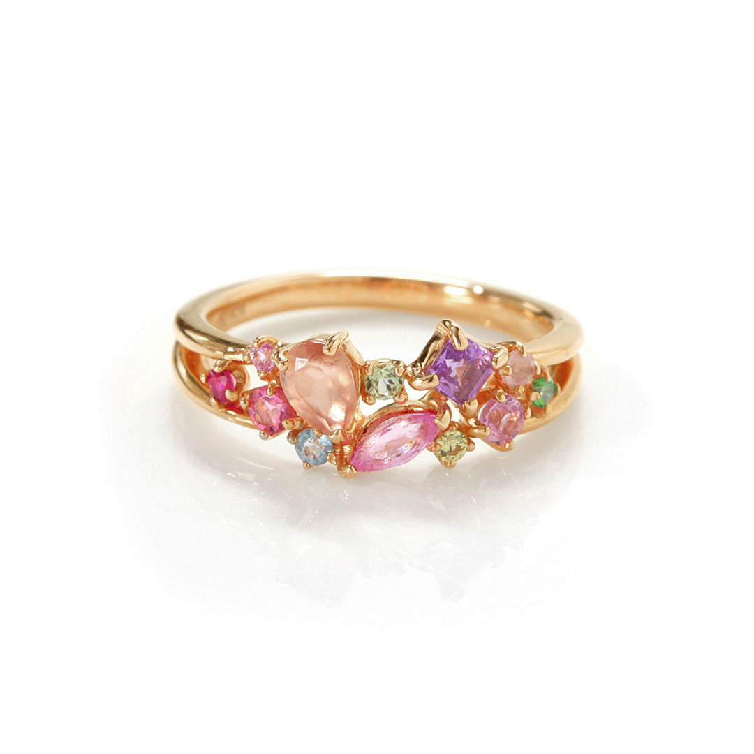 マルチカラージュエル K18/K10/PTピンキーリング・サクラコフレ