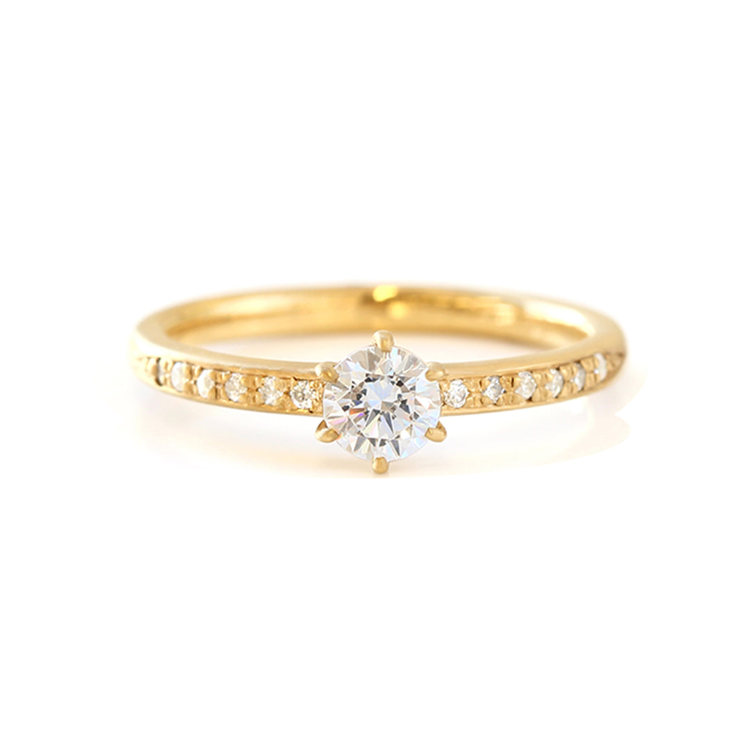 【ビズー公式】婚約指輪 エンゲージ ダイヤモンド プラチナ900 K18 ジプソフィル リング | 希少石カラーストーンのジュエリー