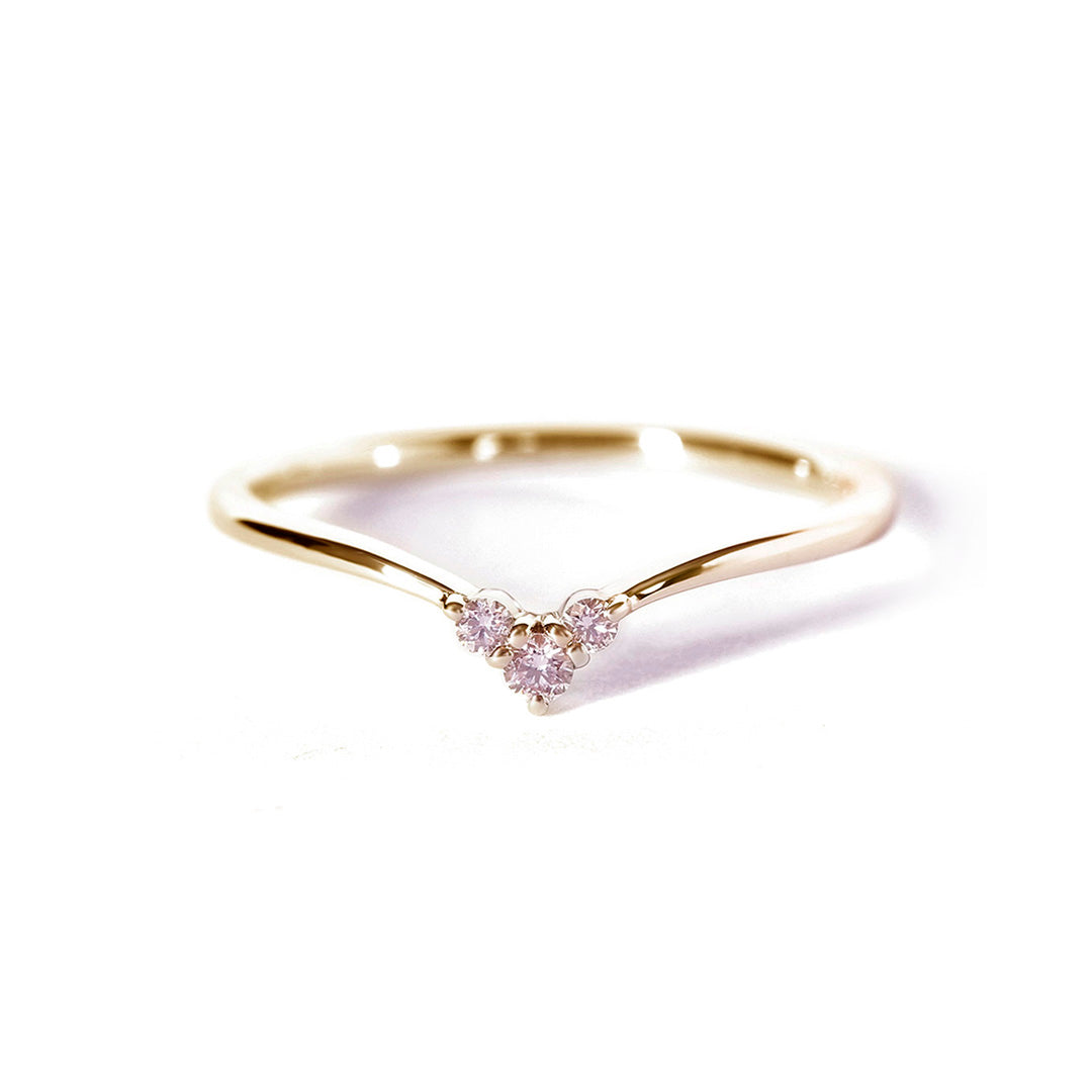 ビズー公式】ピンクダイヤモンド 18K PT リング トロワ | 希少石カラー 
