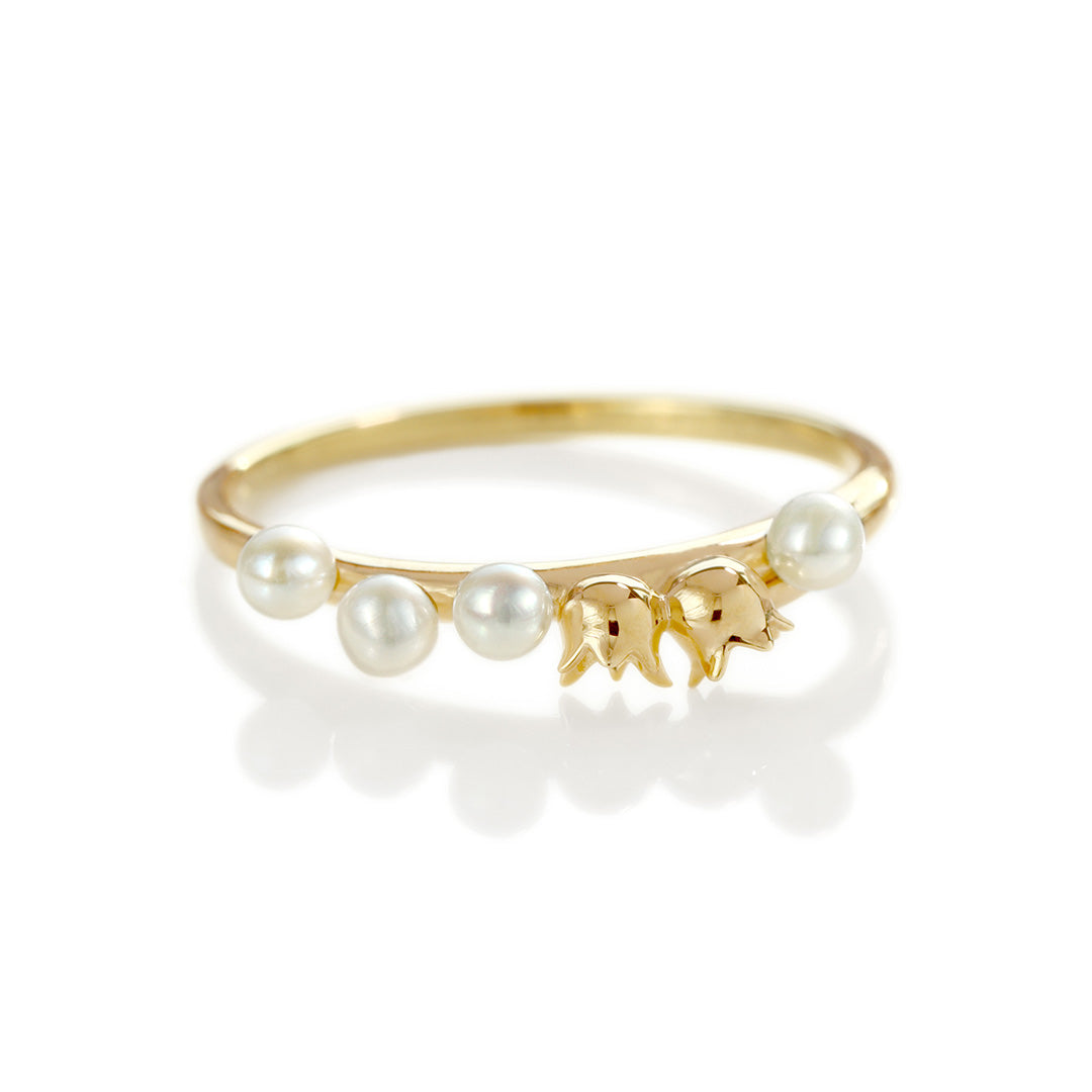 【在庫限り・即日発送】淡水パール(シードパール)K18/PTリング・フルーロンミュゲ