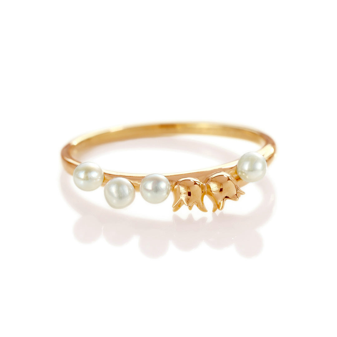 【在庫限り・即日発送】淡水パール(シードパール)K18/PTリング・フルーロンミュゲ