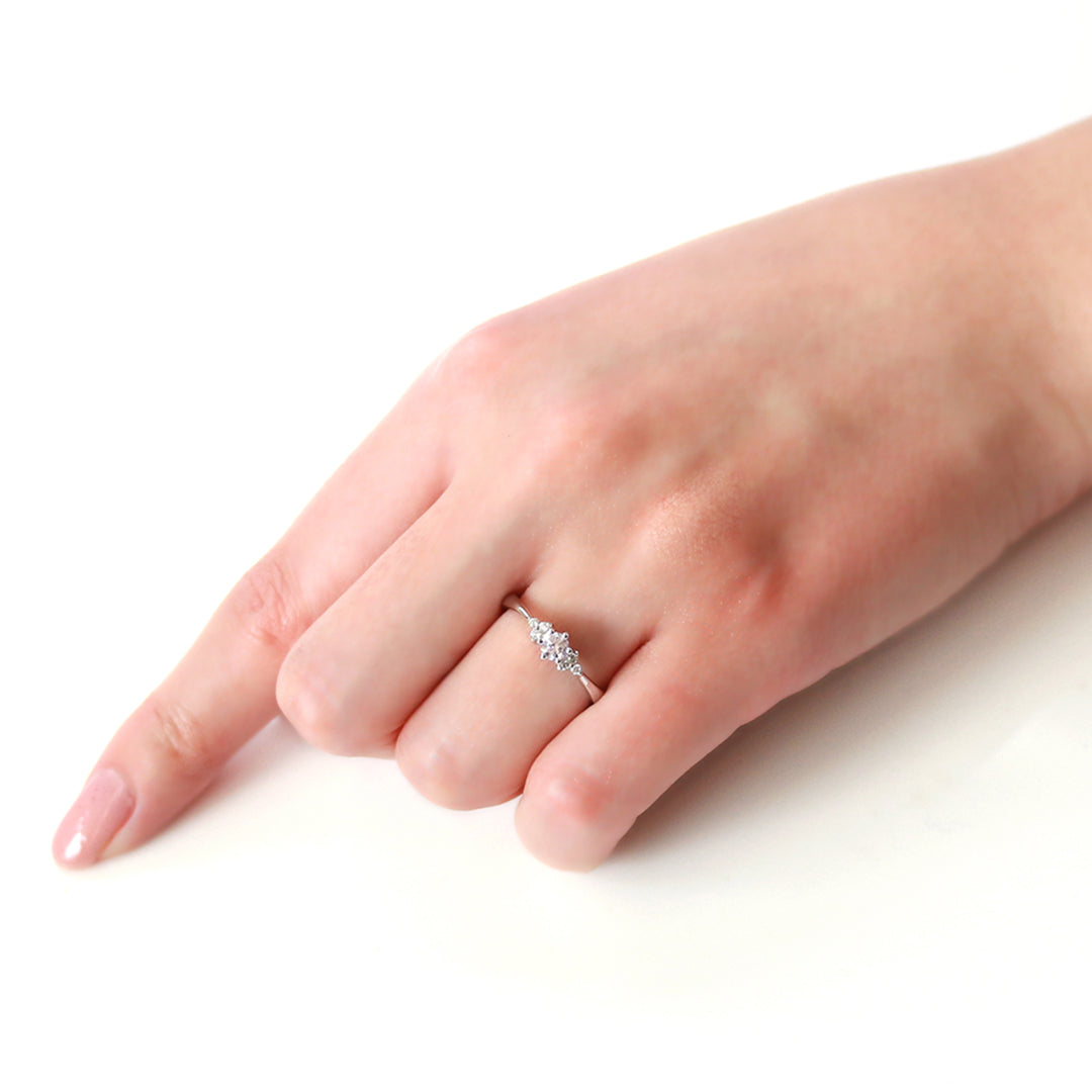 ダイヤモンド K18/PTリング・セリシール