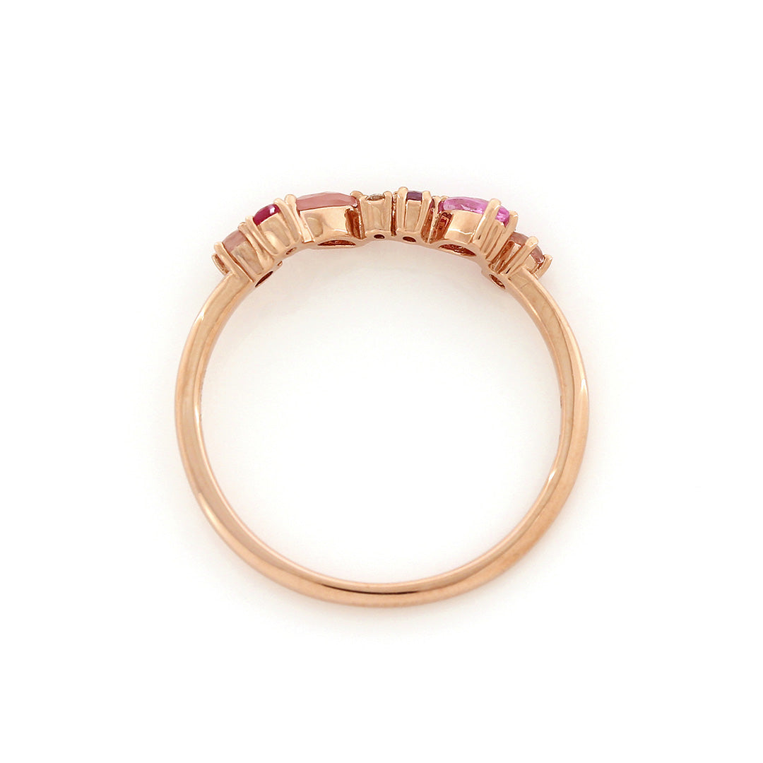 マルチカラージュエル K10/K18/PTリング・サクラフローラント