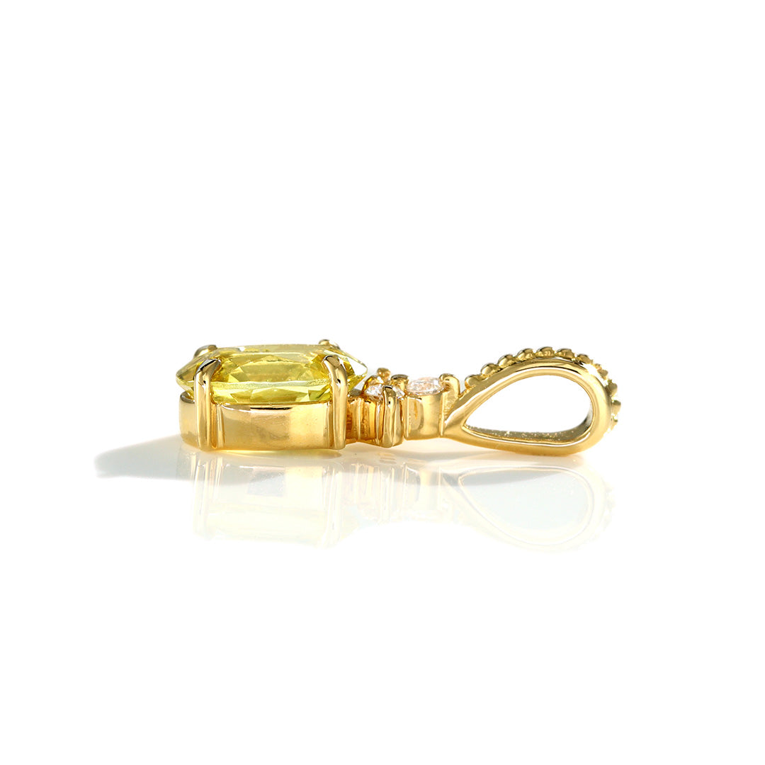 カナリーイエロートルマリン×ダイヤモンド K10/K18/PTペンダントトップ・フラヴィ