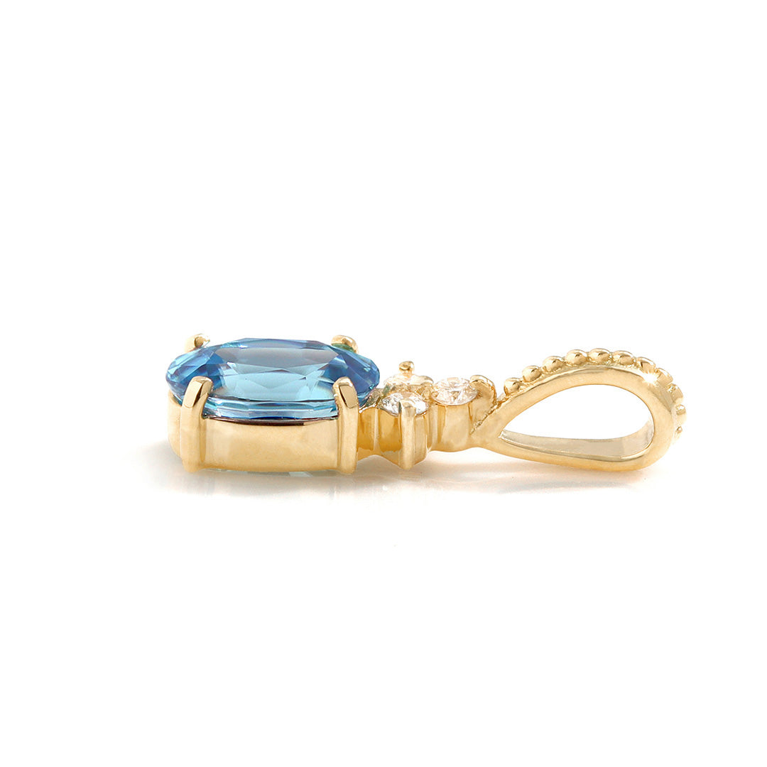 アクアマリン ×ダイヤモンド K10/K18/PTペンダントトップ・フラヴィ