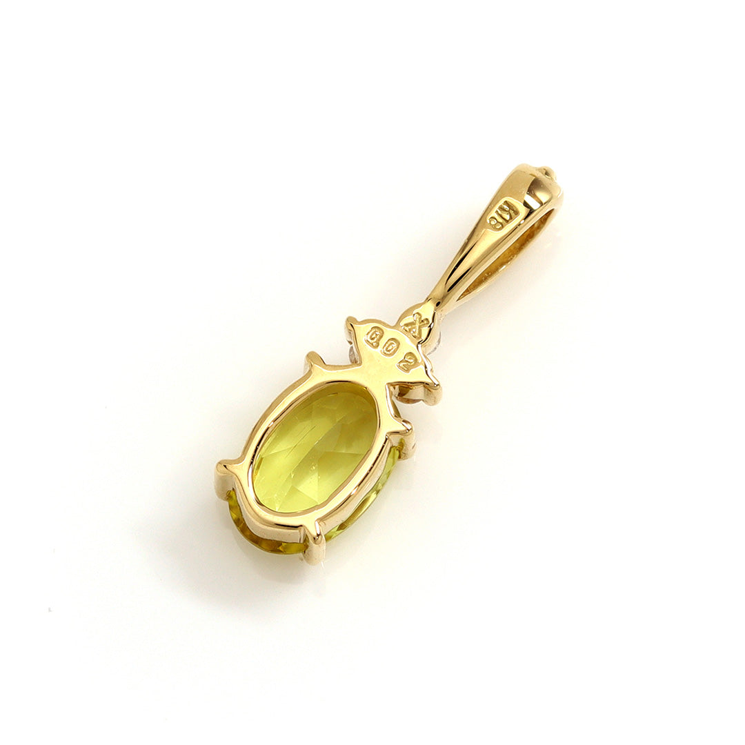 カナリーイエロートルマリン×ダイヤモンド K10/K18/PTペンダントトップ・フラヴィ