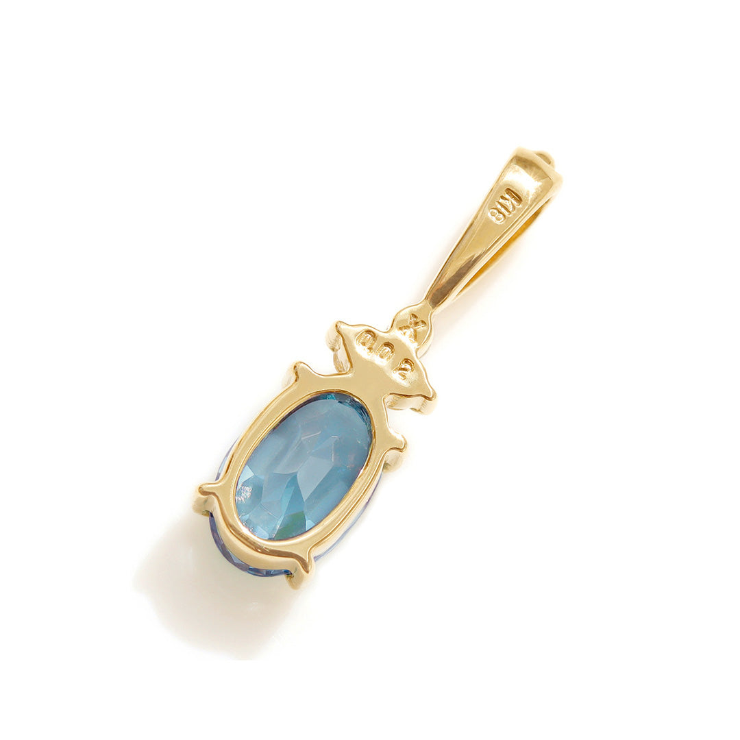 アクアマリン ×ダイヤモンド K10/K18/PTペンダントトップ・フラヴィ