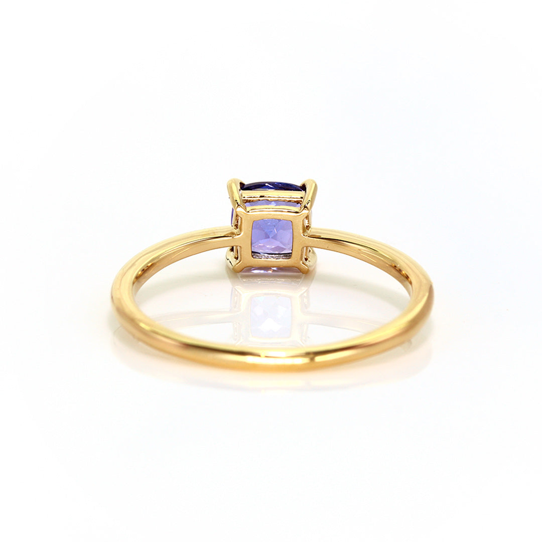 【在庫限り・即日発送】タンザナイト(ディープカラー) K18/PTリング・セラム(5mm×5mm)