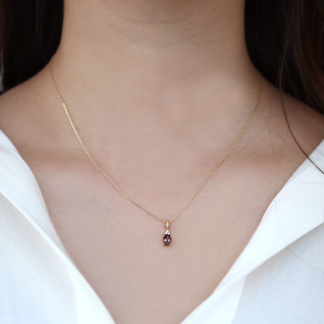 カラーチェンジガーネット×ダイヤモンド K10/K18/PTペンダントトップ・フラヴィ