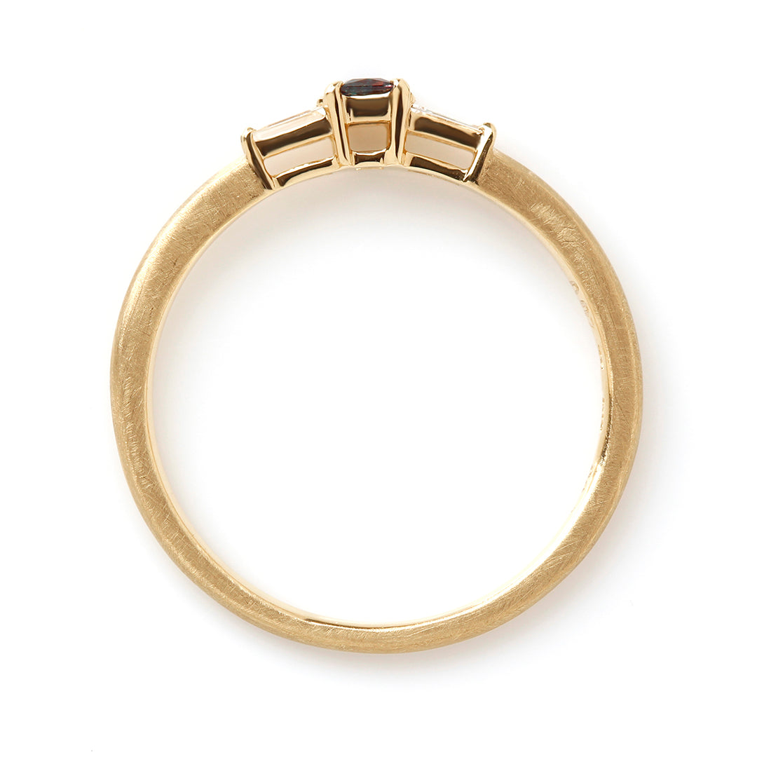 【在庫限り・即日発送】アレキサンドライト×ダイヤモンド K18/PTリング・リディ