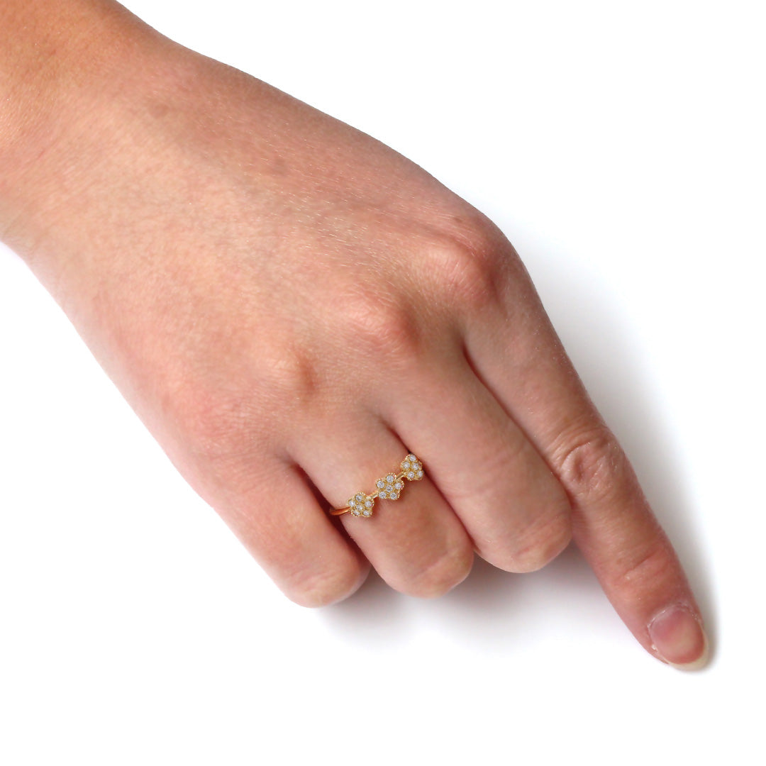 【在庫限り・即日発送】ダイヤモンド K18リング・パルテール