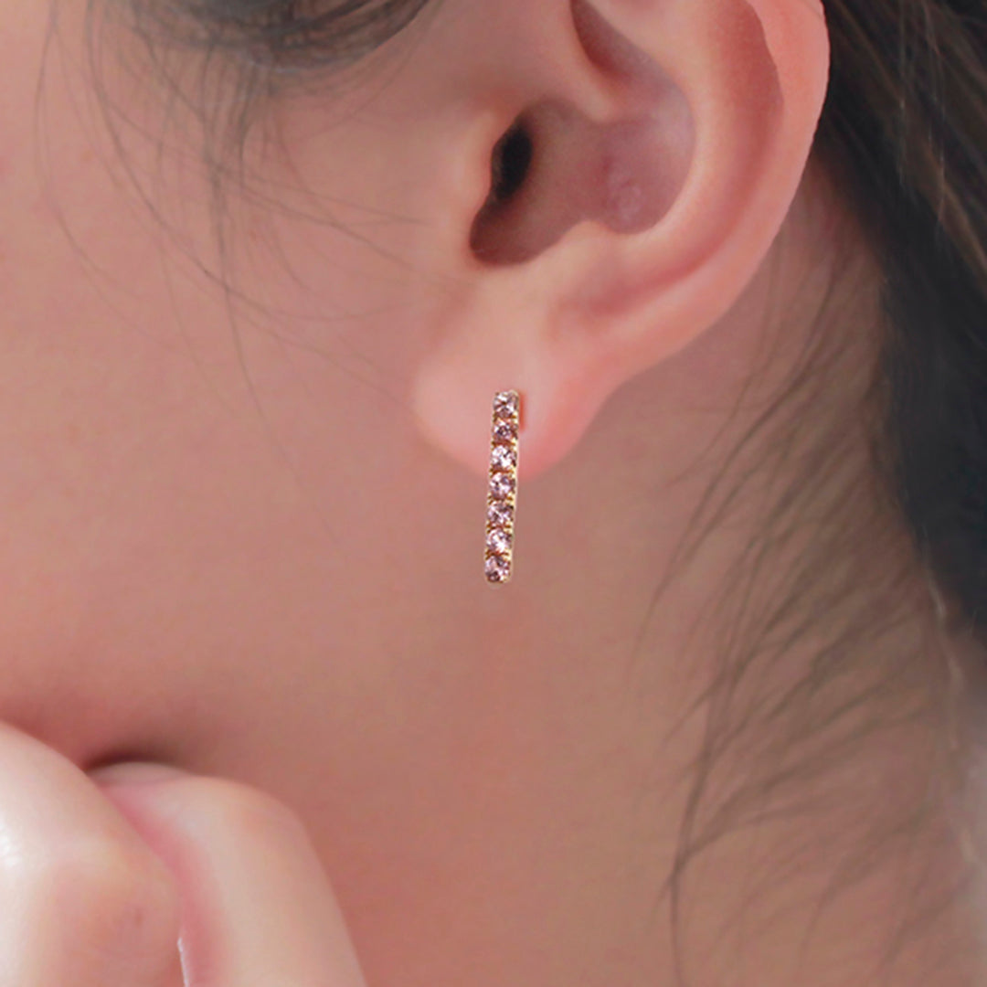 【在庫限り・即日発送】シャンパンガーネット(タンザニア産) K18ピアス(片耳)・エマ