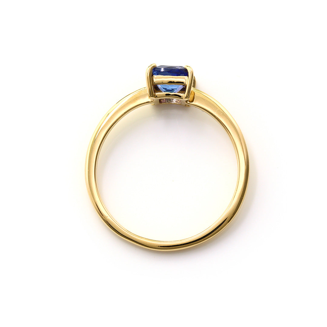 【在庫限り・即日発送】タンザナイト(ディープカラー) K18/PTリング・セラム(5mm×5mm)