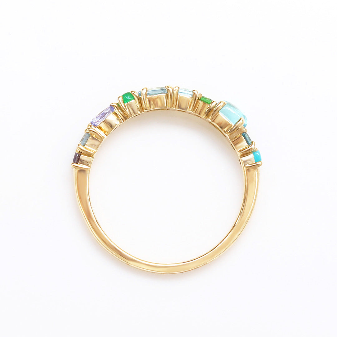 マルチカラージュエル K10/K18/PTリング・オーシャンパフメ