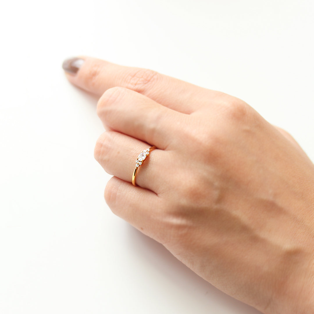 ダイヤモンド(SIクラス相当) K18/PTリング・フラヴィ