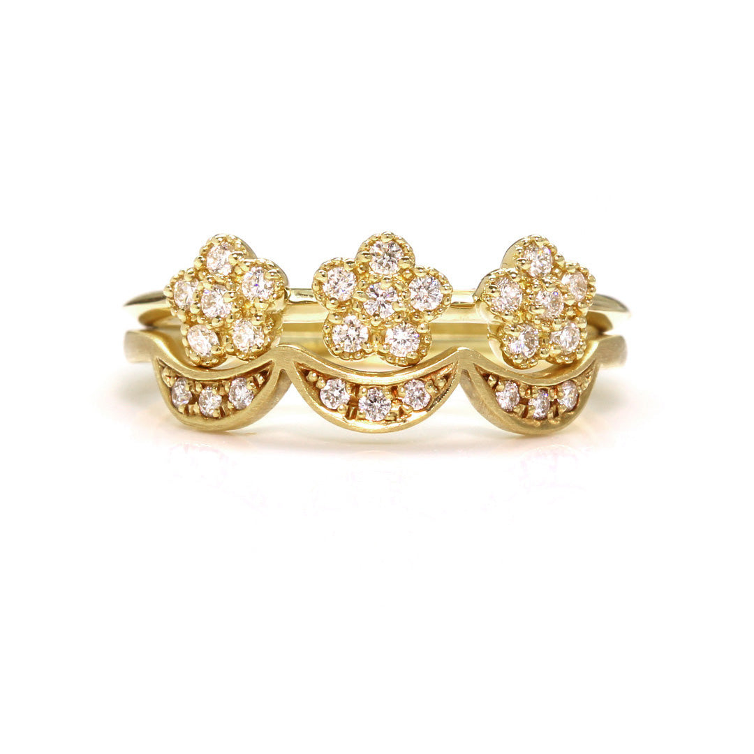 【在庫限り・即日発送】ダイヤモンド K18リング・パルテール