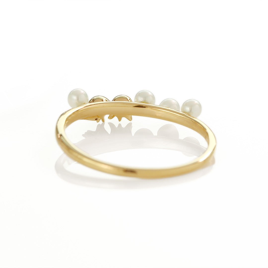 【在庫限り・即日発送】淡水パール(シードパール)K18/PTリング・フルーロンミュゲ