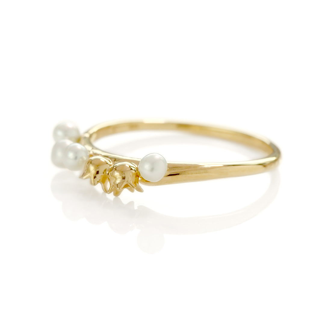 【在庫限り・即日発送】淡水パール(シードパール)K18/PTリング・フルーロンミュゲ