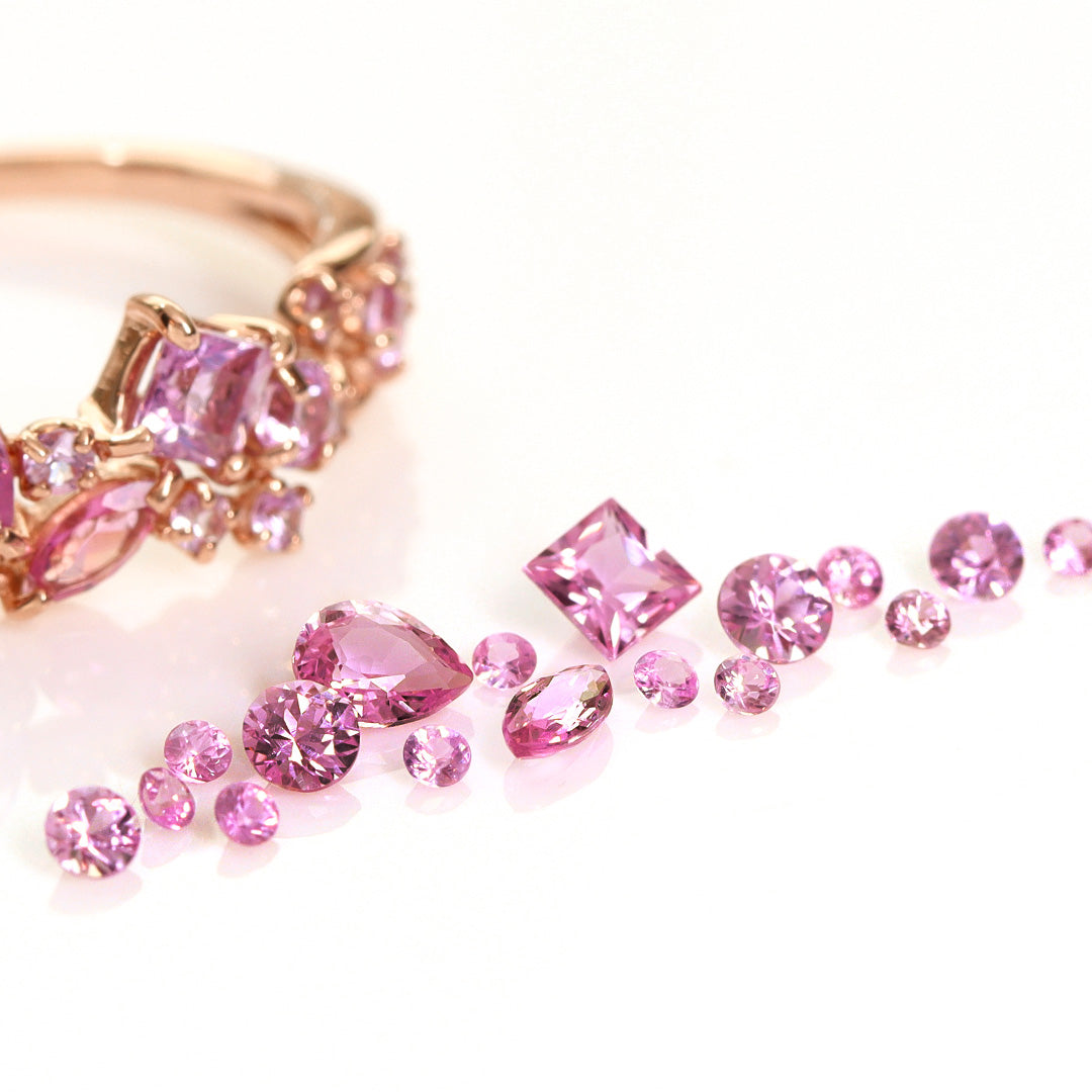 ピンクサファイア K10/K18/PTリング・アムールコフレ